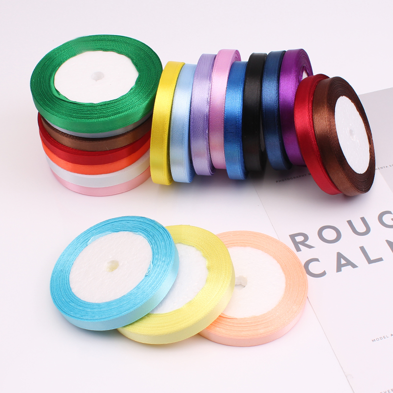 China Wholesale Gold Ribbon Polyester Satin Ribbon Printer Single Sided For Gifts