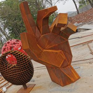 China 175cm Rusty Metal Garden Ornaments Corten Steel Sculpture For Park Decoration factory
