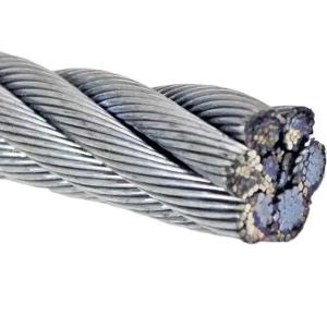 China 1'' 7/8'' Non-Alloy Galvanized Steel Core Wire Rope 6x26 IWRC/6*26 Compacted Swaged for Construction Projects factory