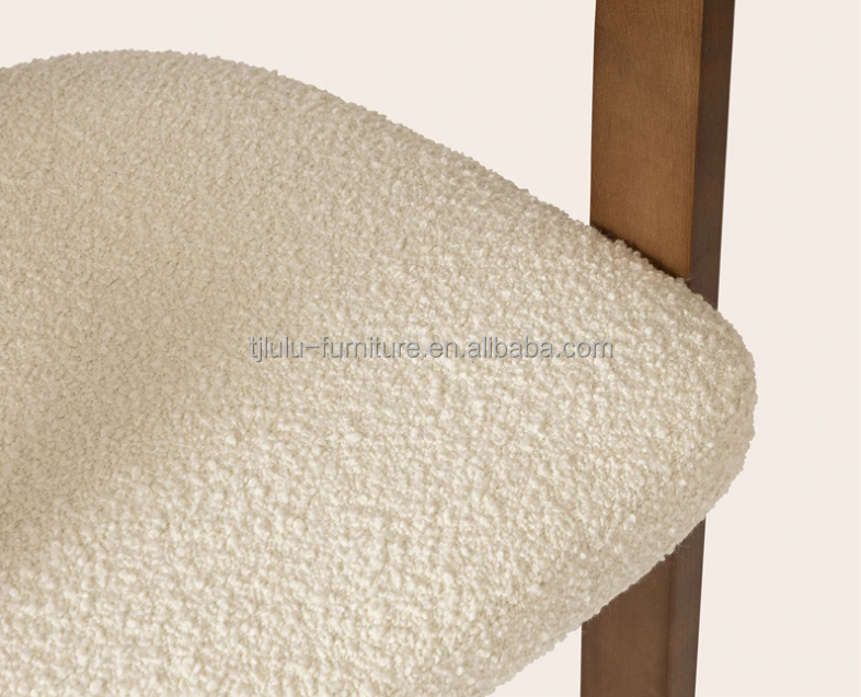 Green Velvet/Lamb Wool Material Modern Solid Wood Dining Chair for Luxury Living Room Furniture