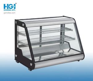 China 130L Curved Glass Cake Display Fridge Freestanding Adjustable Chrome Plated factory