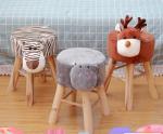 High Quality Modern Style Wooden Stools Cute Animal Shape Small Chair Solid Wood