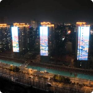 China Cheaper price dot pixel source LED display building landscape light factory