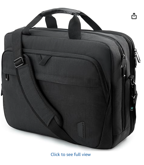Laptop Bag, 15.6 Inch Briefcase Men, Lockable Computer Bag Work Bag, Water-Repellent Shoulder Messenger Bag Travel Office Business