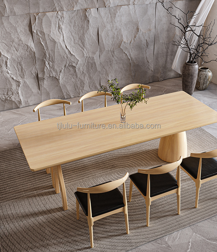 Customized Modern Design Rectangle Natural Solid Wood Table for Event Furniture