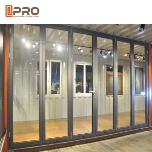 China Waterproof Bifold Aluminum Folding Doors Environmental Durable Design custom folding door bi fold shower door factory