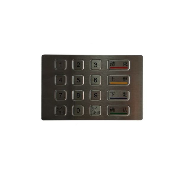 China RS485 Kiosk Stainless Steel Keypad , 16 Button Bank Atm Keypad Flat Personalized Layout factory