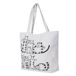 Printed Cartoon Custom Shoulder Bags for women , Zippered Tote Bag