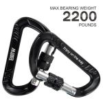 Climbing Aluminum Carabiner with Galvanized Finish CE Certified D Shape Screw
