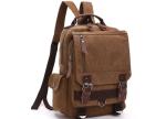 Leather Men Crossbody Single Shoulder Strap Laptop 16OZ Canvas Messenger Bag