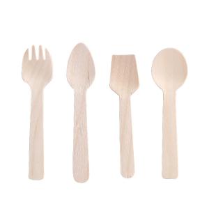 China 100 Pack Mini Wooden Spoons Disposable Square End Tasting Spoon Small for Ice Cream factory