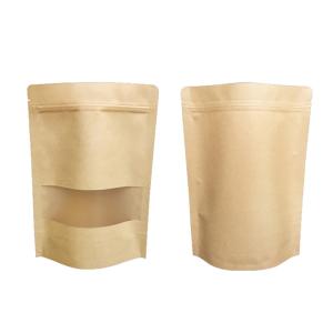 China Resealable PE Kraft Paper Standup Pouch Bags Custom Printed With Window factory