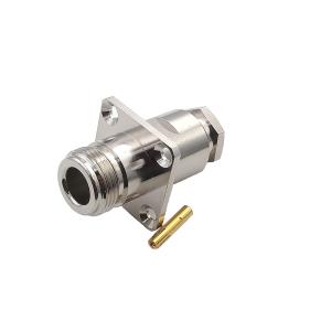 Female Straight N Type Antenna Connector 4 Holes Flange Pcb Coax Connector