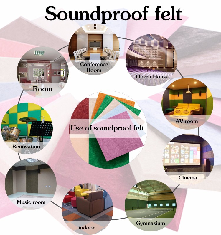 Auditorium Polyester Acoustic Panels Sound Proofing Wall Boards