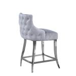 Restaurant Leisure Velvet Upholstered Bar Stools With Stainless Steel Legs