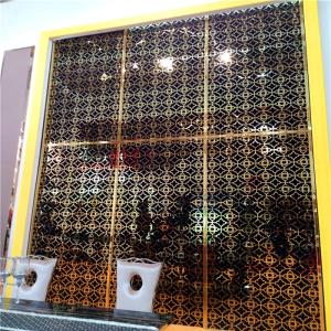 Arabic design laser cut stainless steel screen partition with PVD bronze color