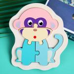 Macaron 3D Wooden Block Puzzle Toys Wooden Animal Blocks