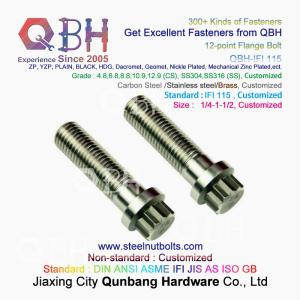 China QBH 1/4-1-1/2 IFI 115 Carbon Steel/Stainless Steel 12 Point Screws IFI115 Flange Spline Bolts factory