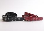 Genuine Leather Womens Studded Belt Silver Buckle Color FK11925 For Young Lady