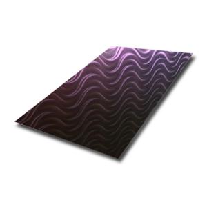 China SS 201 316 Grade Sheet 0.9MM Thick 3D Laser/Polished Embossed Texture Stainless Steel Sheet For Decorative Wall Paneling factory