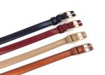 Women Skinny Jean Vintage Leather Dress Waist Belt With Alloy Pin Buckles
