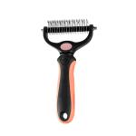 TPR Dog Hair Remover Brush Portable Double Side Shedding Comb For Dogs