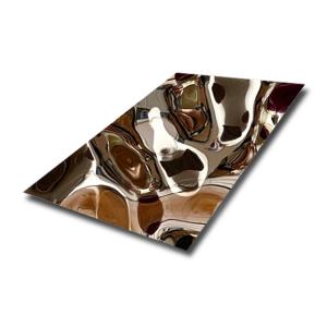 China Large Water Ripple Stainless Steel Plate For Indoor Outdoor Wall Ceiling Decoration factory