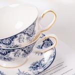 Vintage Design Style 200ml Ceramic Coffee Mug And Saucer Set For Luxury