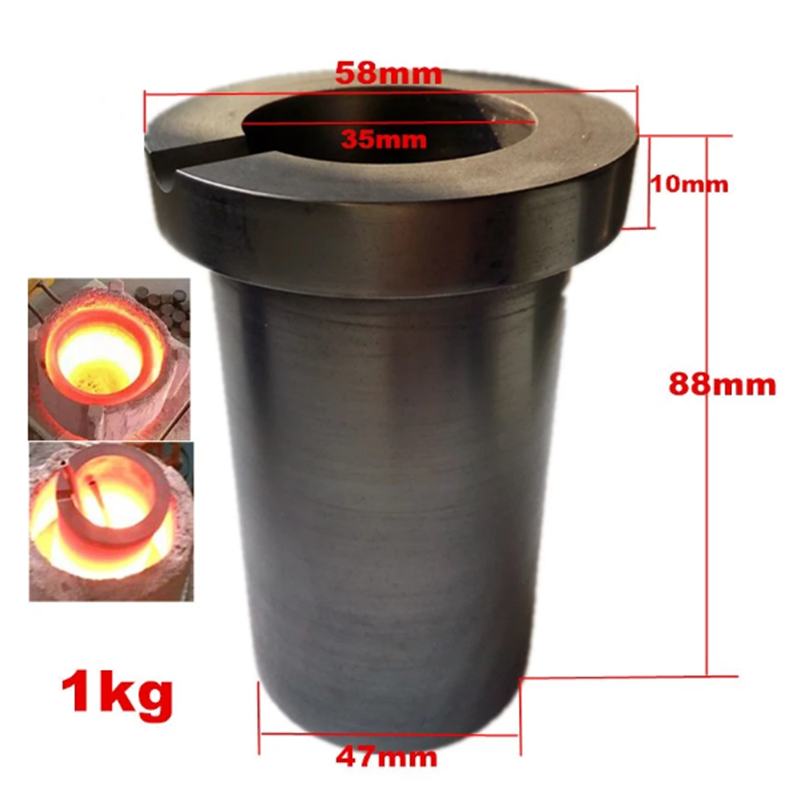 High Pure Graphite Materials 1kg 2kg 3kg 4kg 5kg Quartz Crucible for Gold Silver Melting