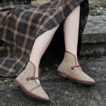 S189 Mori female hemp material simple ethnic style flat women's shoes disc