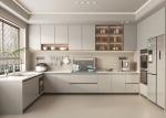 Plywood Board Waterproof White Melamine Kitchen Cabinets Sets For Hotel