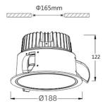 Recessed 35W SMD downlight hotels Aluminium Supermarket shopping center Anti