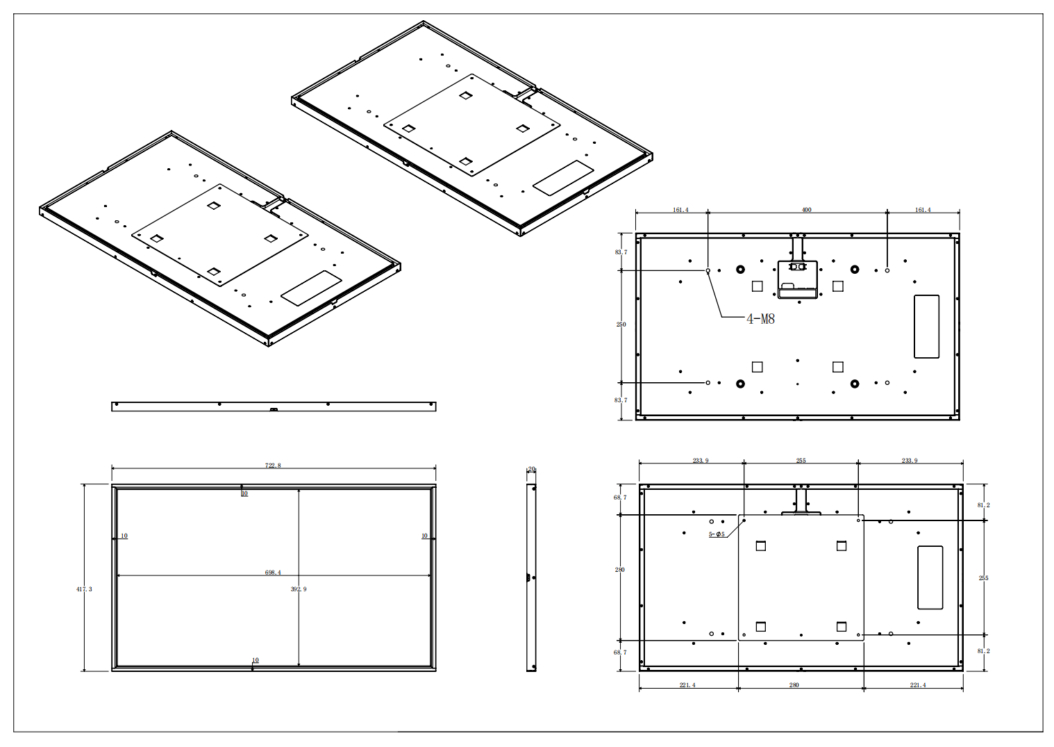 32 Inch Thinnest Lcd Screen Lcd Digital Signage Display 400nits