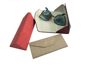 China Fabric Folding Eyeglass Case With Customized Color Logo Printing factory