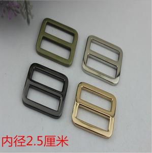 China Custom zinc alloy 25 mm nickel color metal adjustable strap slide buckle for backpack factory