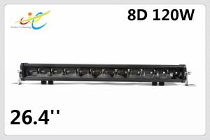 China 8D 12V 24V E-mark approved New bumper LED light bar, 120W 26.4inch super power truck tractor led bar factory