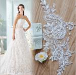 Apparel Accessories Ivory Embroidery Cord Lace Applique for Bridal Dress