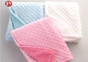 China Uper Soft Breathable Baby Wrap Blanket , Baby Swaddle Blankets 2-Ply Warm Minky Dot For Winter factory