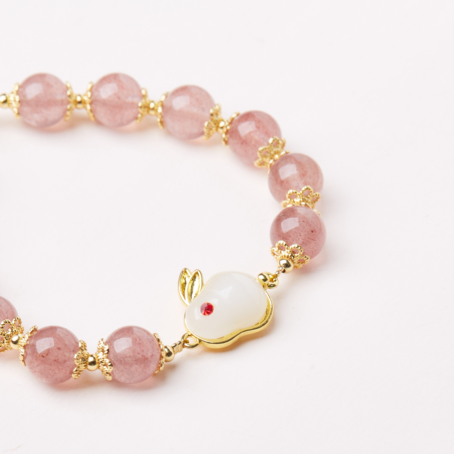 Jade Rabbit Amethyst Bracelet For Women Anxiety Amethyst Beaded Bracelets Butterfly Charms Healing Stone Layered Bracelet Gifts For Women