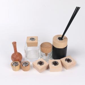 China Square Reed Diffuser Cap Wooden Perfume Bottle Lid 28 25 Thread factory