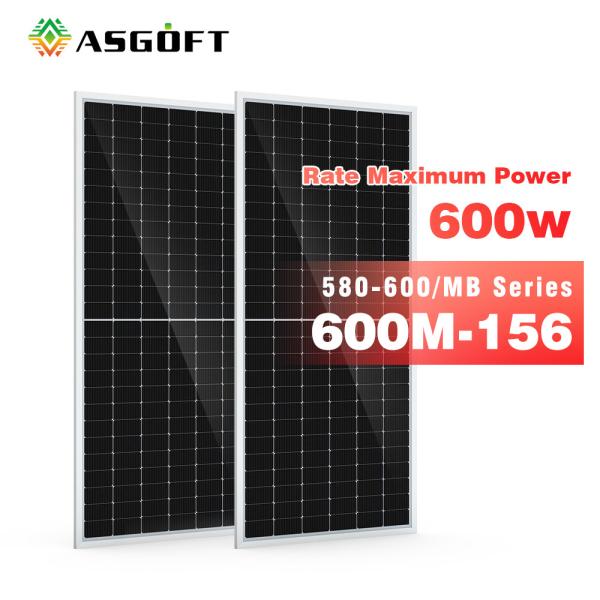 Full Black Off Grid 600 Watt Solar Photovoltaic Monocrystalline PV Panels System