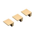 Square Black Modern Metal Cabinet Knobs 1.2 Inches Aluminum Drawer Handle L-Type