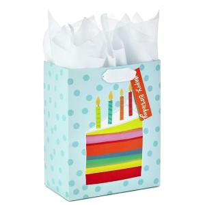China Customized Logo CMYK 4 Color Offset Printing Blue Paper Bag for Kids Birthday Souvenir factory