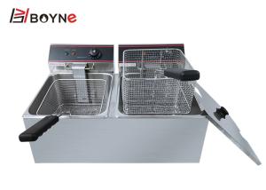 China Fried Chicken Fryer Double Oil Tank Heavy Duty Restaurant Equipments factory