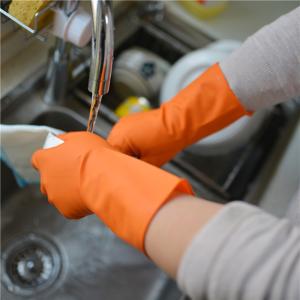 China XL Anti Oil Kitchen 70g Rubber Dishwahing Gloves factory
