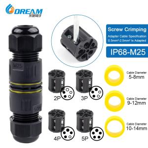 China M16 Plastic IP68 Waterproof Cable Connector T Type Quick Splice 2pin Black Nylon PA66 Wire Connectors For Outdoor factory