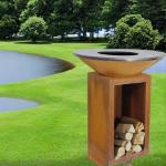 Outdoor camping Corten Steel Charcoal BBQ Grill Large Barbecue Grill Machine