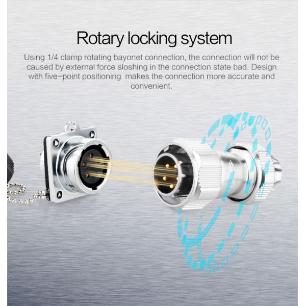 CNLINKO M20 4 Pin Waterproof Connector Plug Socket Male Female Panel Mount Power Cable Connector Rated Current 20A