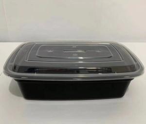China Black 1000ml Microwavable Disposable PP Plastic Food Container factory
