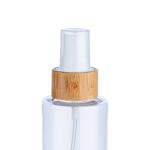 220ml Transparent Cylindrical Clear Bottle With White Spray For Cosmetic Bamboo